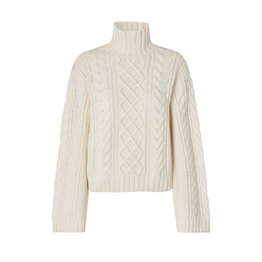 Second Female Auburn Knit T-Neck, Jet Stream