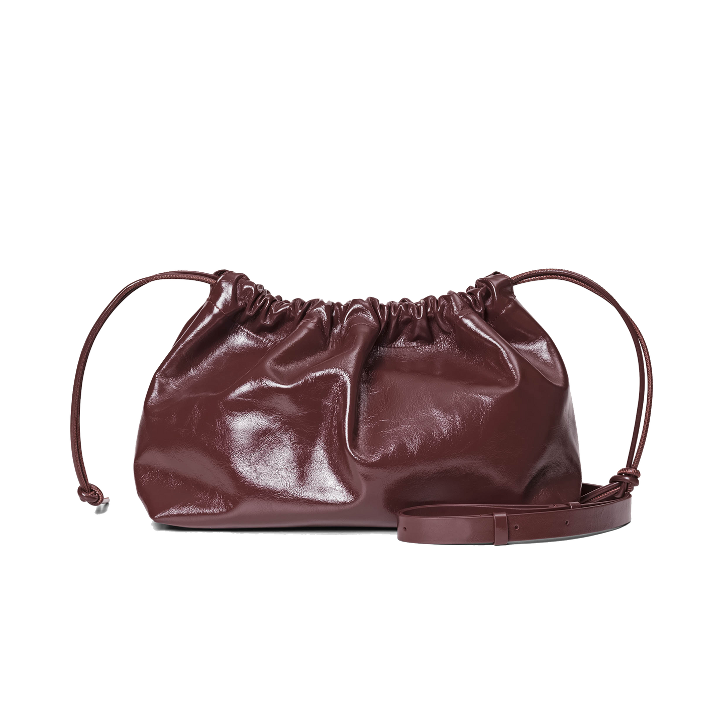 Second Female Lacque Leather Bag, Bitter Chocolate