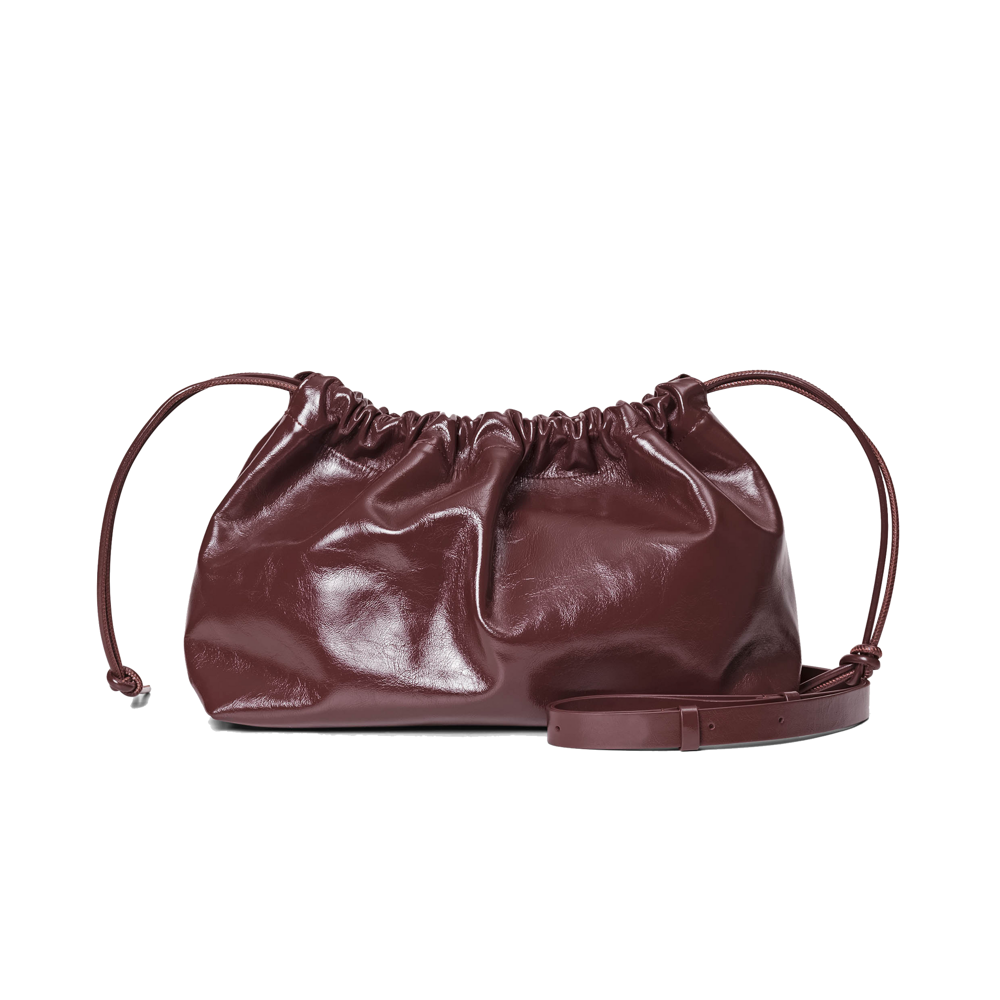 Second Female Lacque Leather Bag, Bitter Chocolate