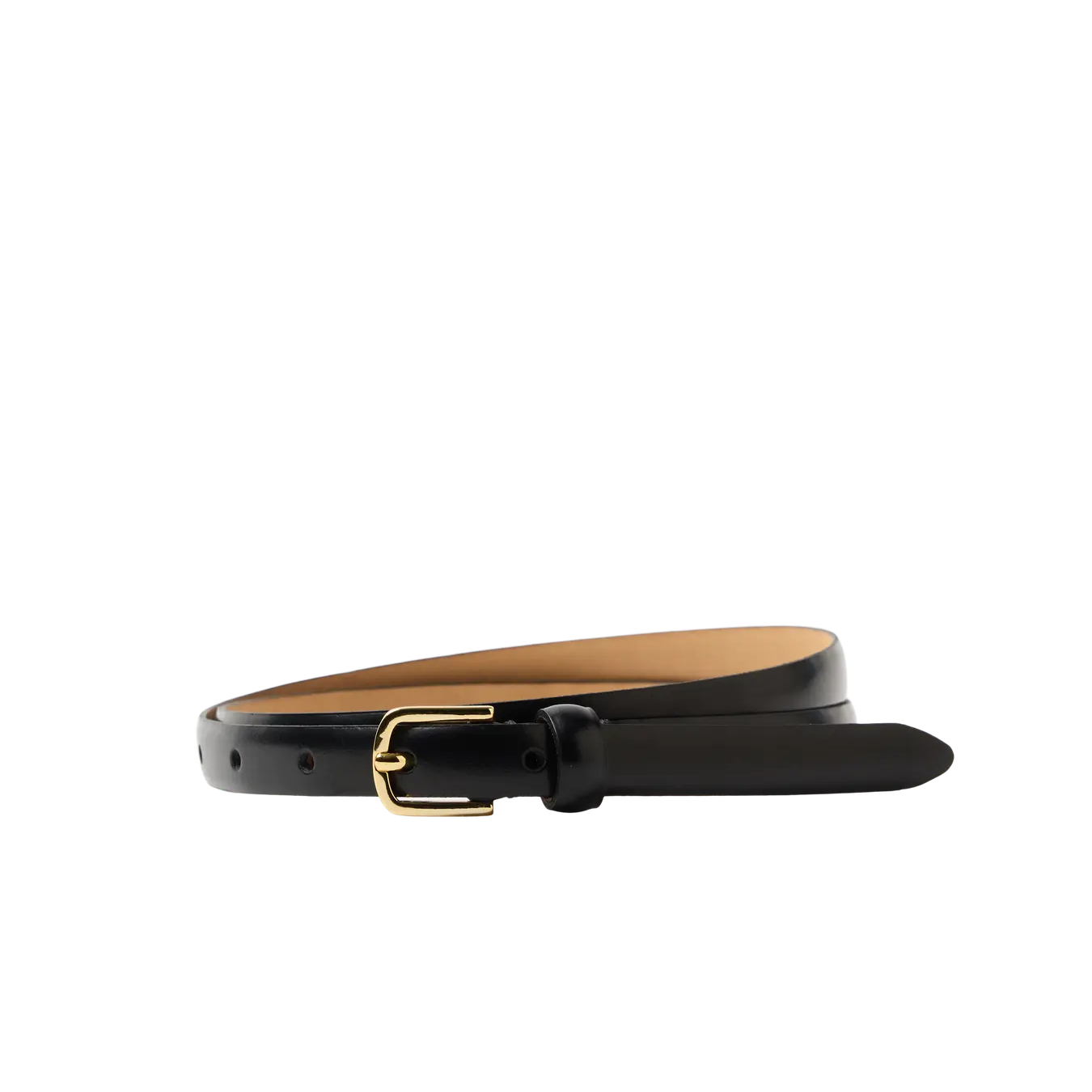 Selected FIONA Slim Leather Belt, Black