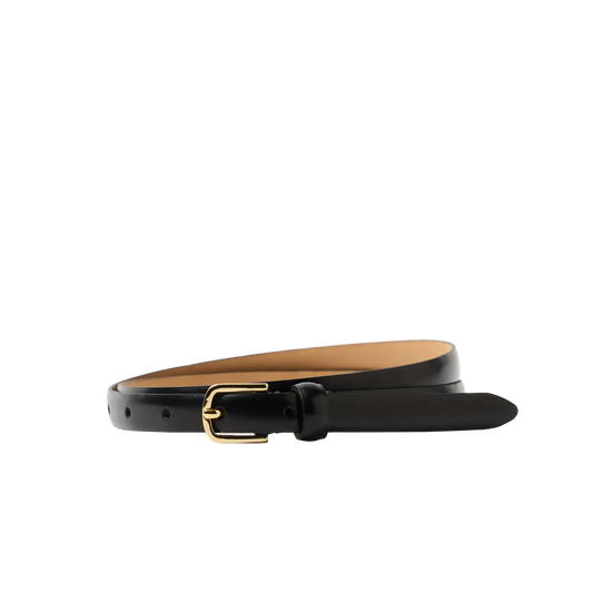 Selected FIONA Slim Leather Belt, Black