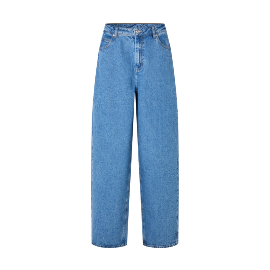Second Female Belton Barrel Denim Jeans, Blue denim