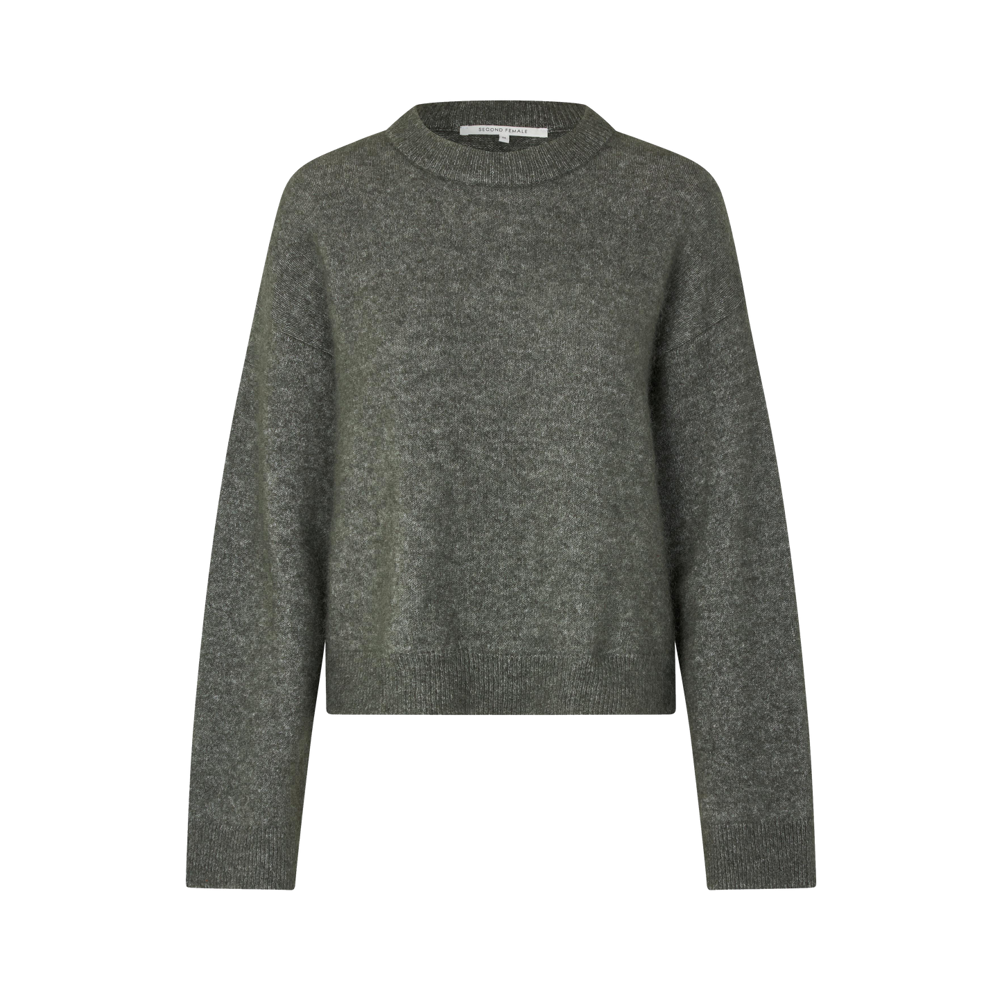 Second Female Brook Knit Drop Shoulder O-Neck, Beluga