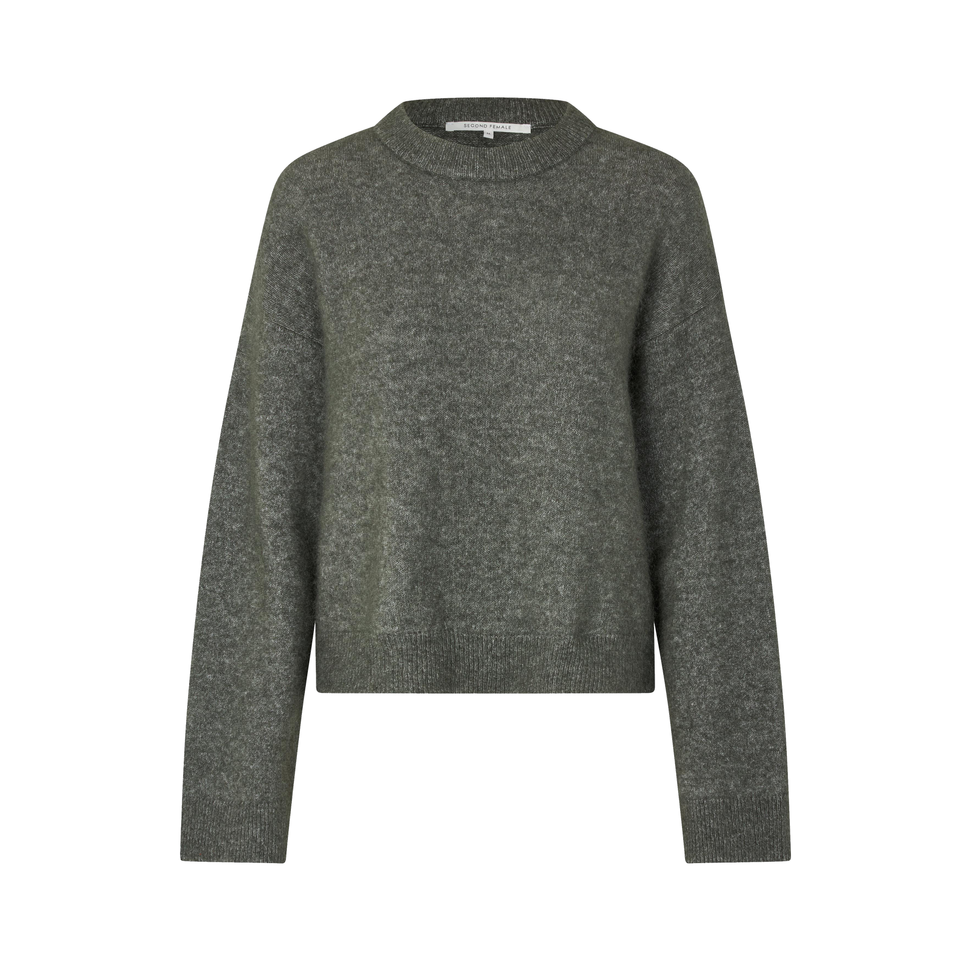 Second Female Brook Knit Drop Shoulder O-Neck, Beluga