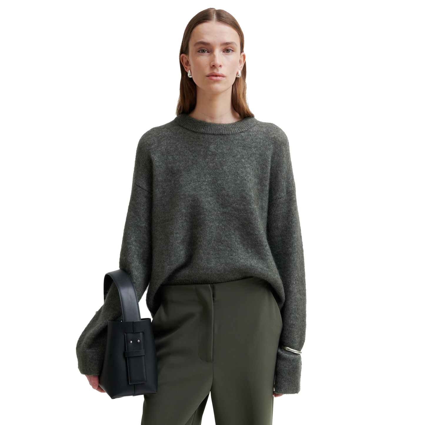Second Female Brook Knit Drop Shoulder O-Neck, Beluga