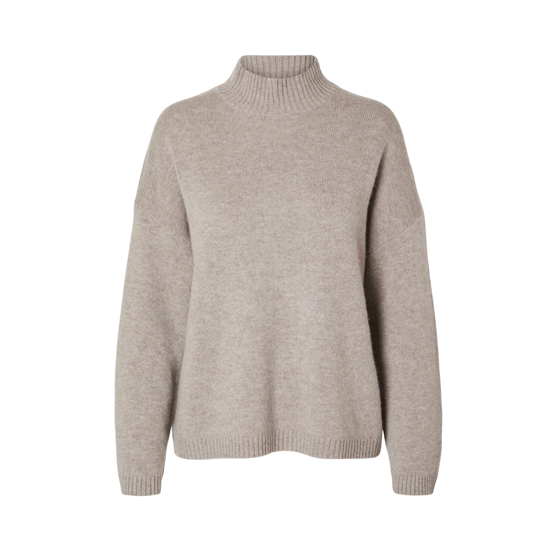 Selected Cille Knit High Neck, Irish Cream Melange