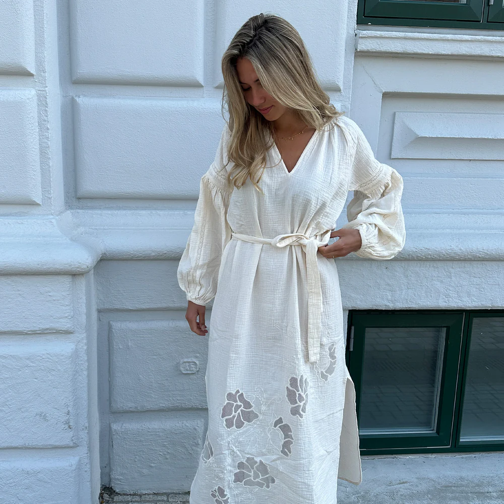 Sissel Edelbo Cody Caftan Dress, Off White