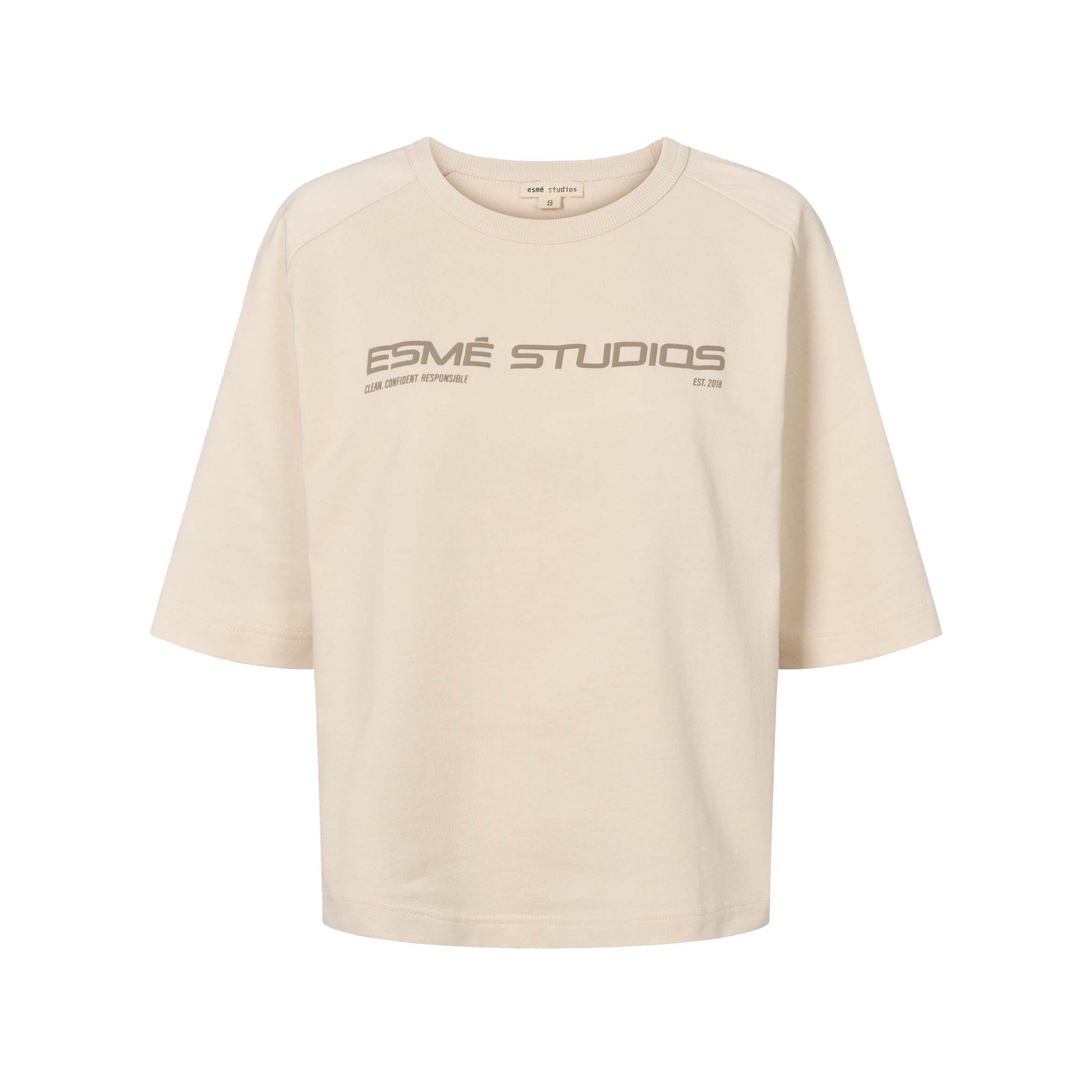 Esmé Studios Dora Boxy T-shirt gots, White Sand