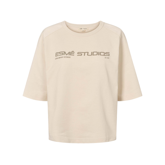 Esmé Studios Dora Boxy T-shirt gots, White Sand
