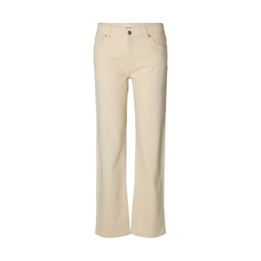 Selected Straight Bea Kori Ecru 609 MW Jeans, Ecru