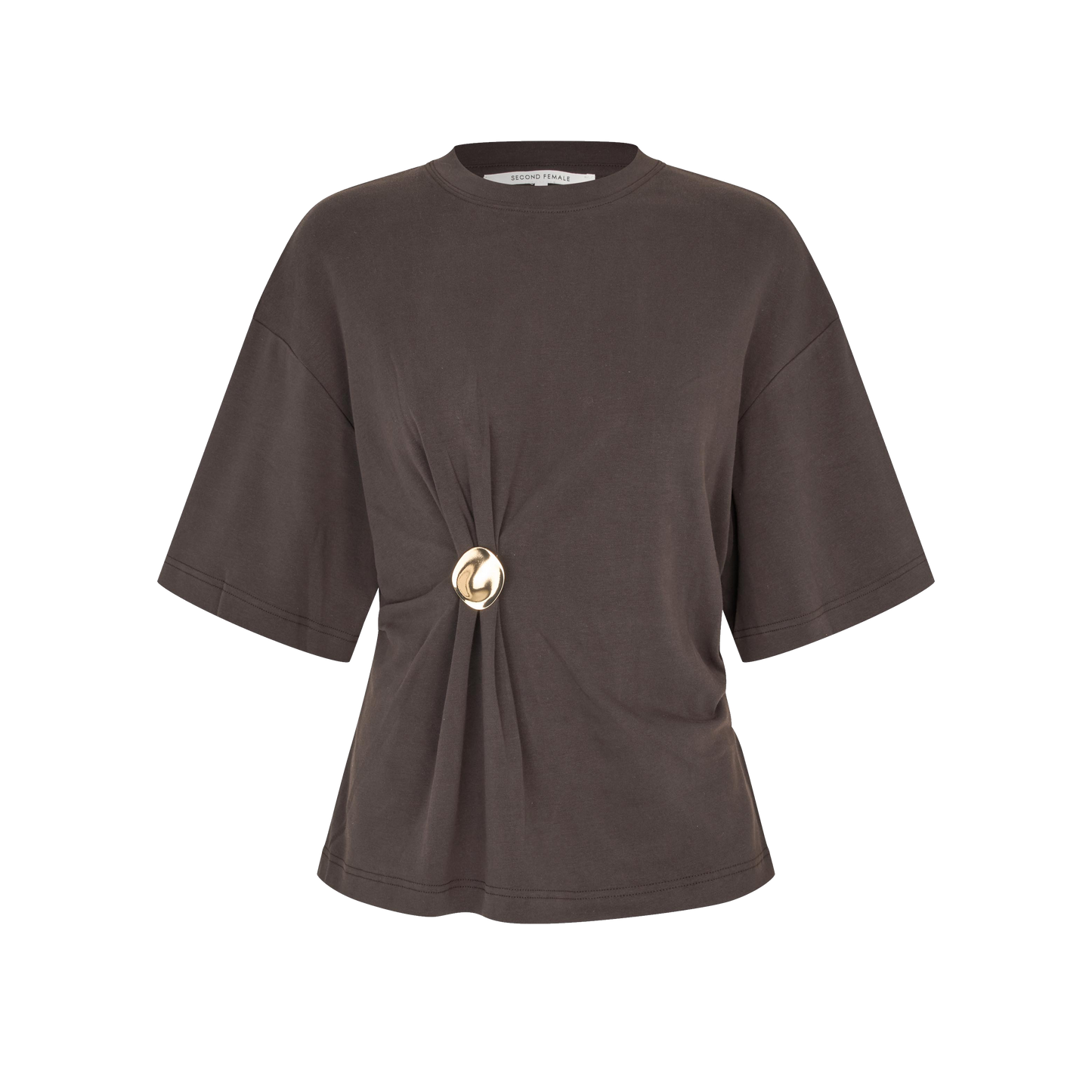 Second Female Enora Brooch Tee, Chocolate Torte