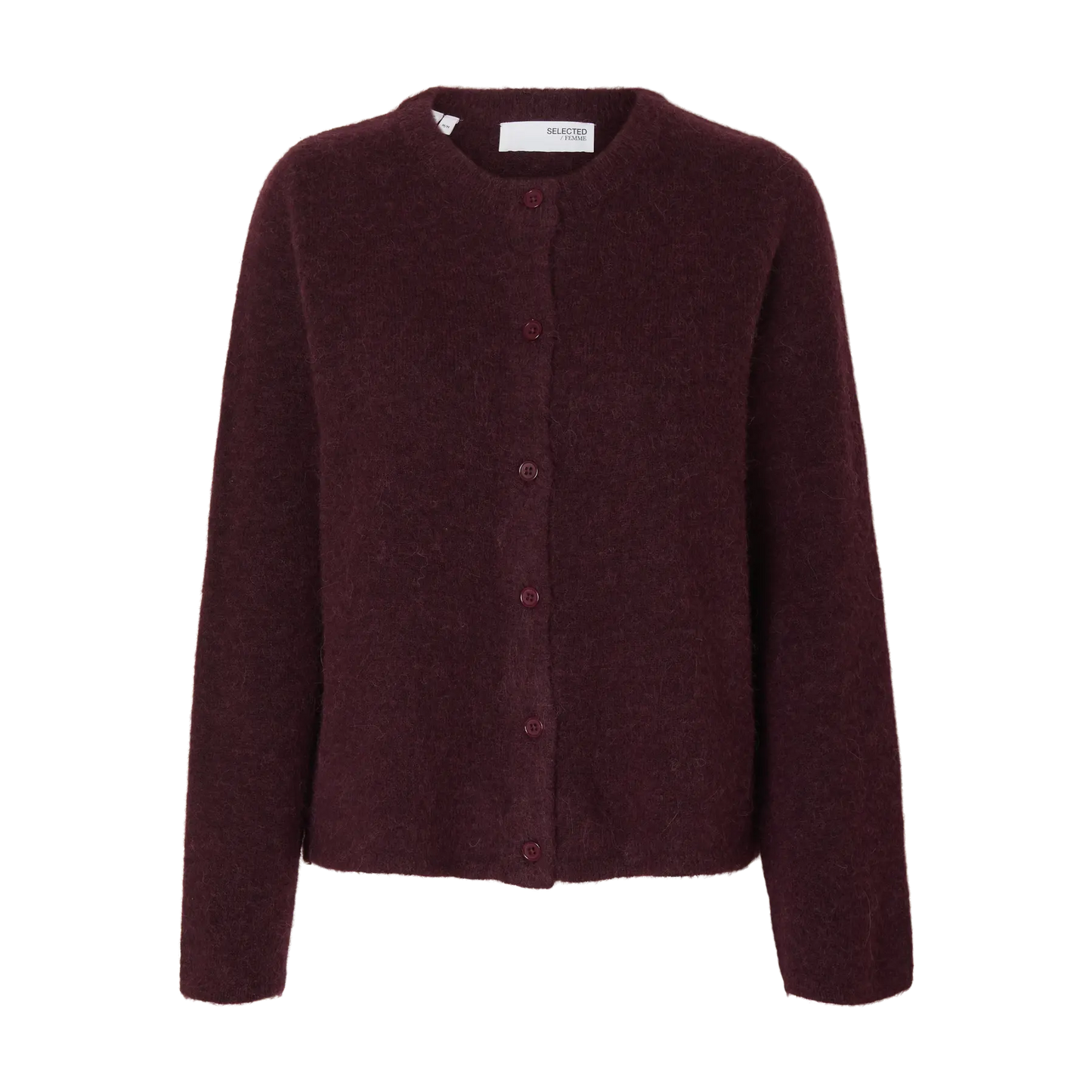 Selected Lulu New Knit Cardigan, Fig Melange