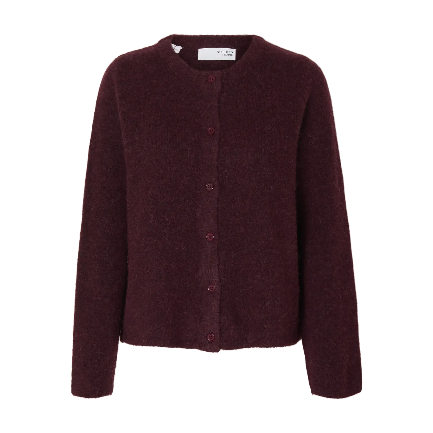 Selected Lulu New Knit Cardigan, Fig Melange