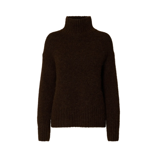 Selected Gabriella Knit High-Neck, Delicioso Melange