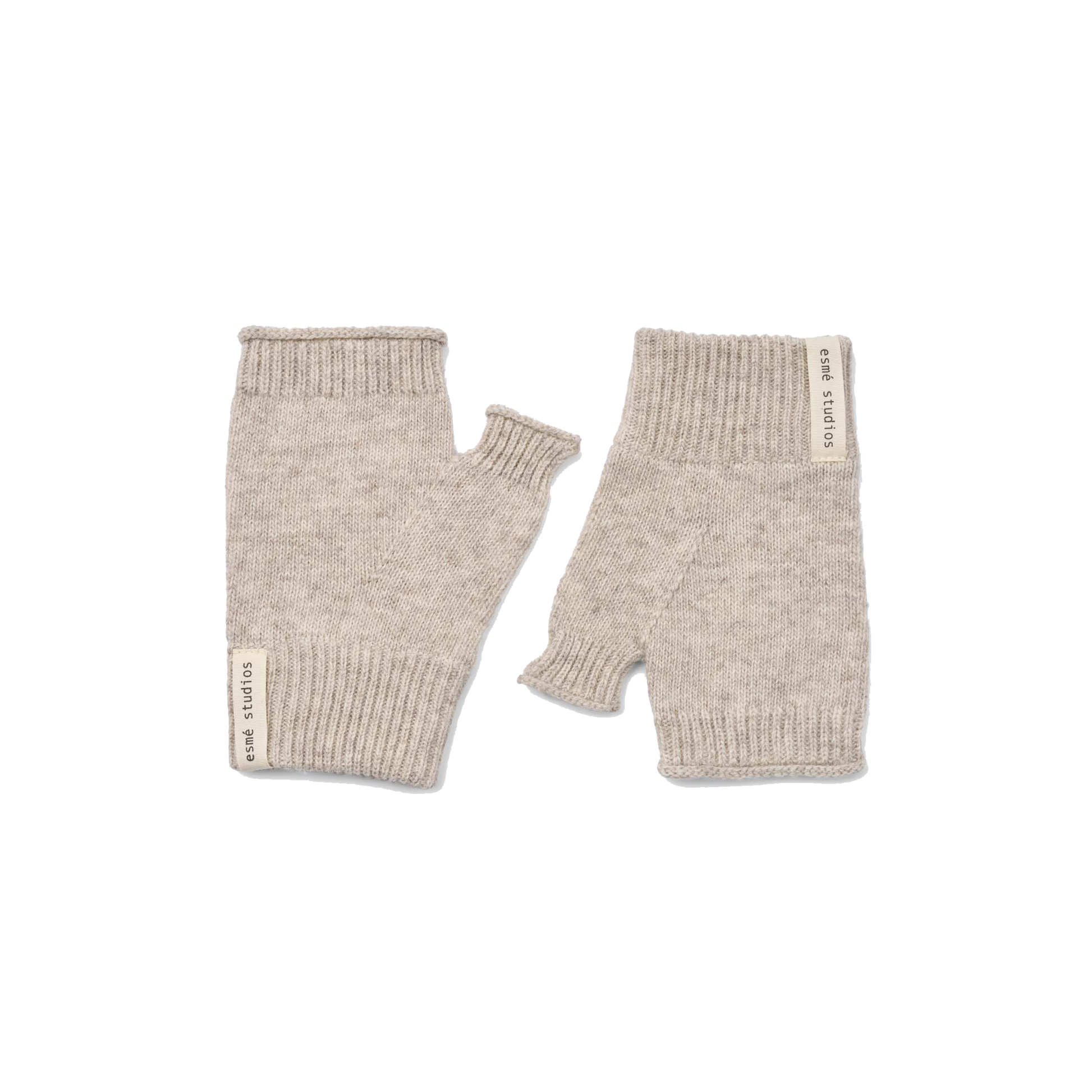 Esmé Studios Elida Fingerless Gloves, Sand Melange