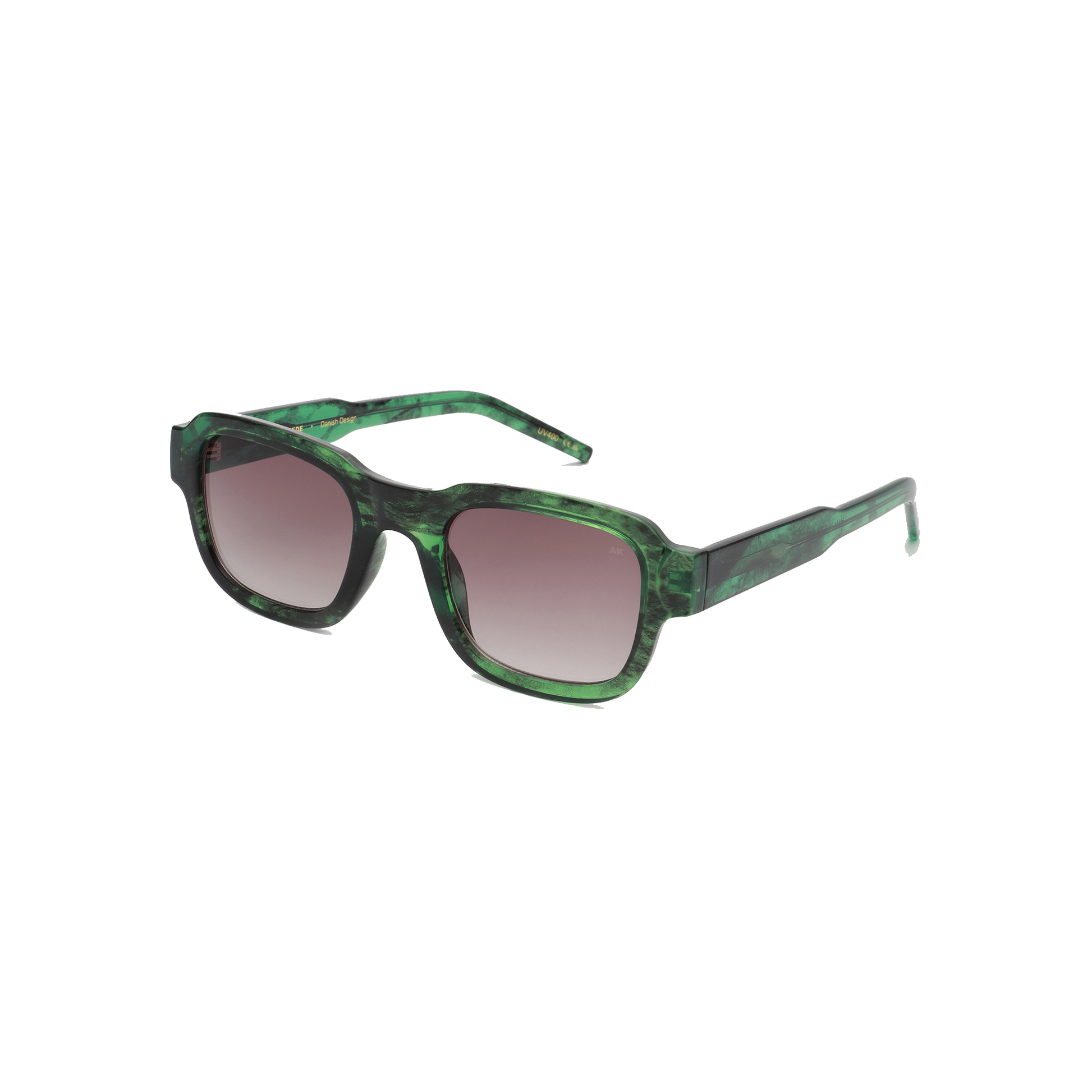 A. Kjærbede Halo Solbrille, Green Marble Transparent