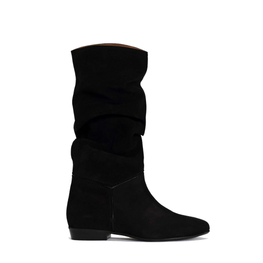 Anonymous Jasmina 20 Calf Suede & Sleek Leather, Black