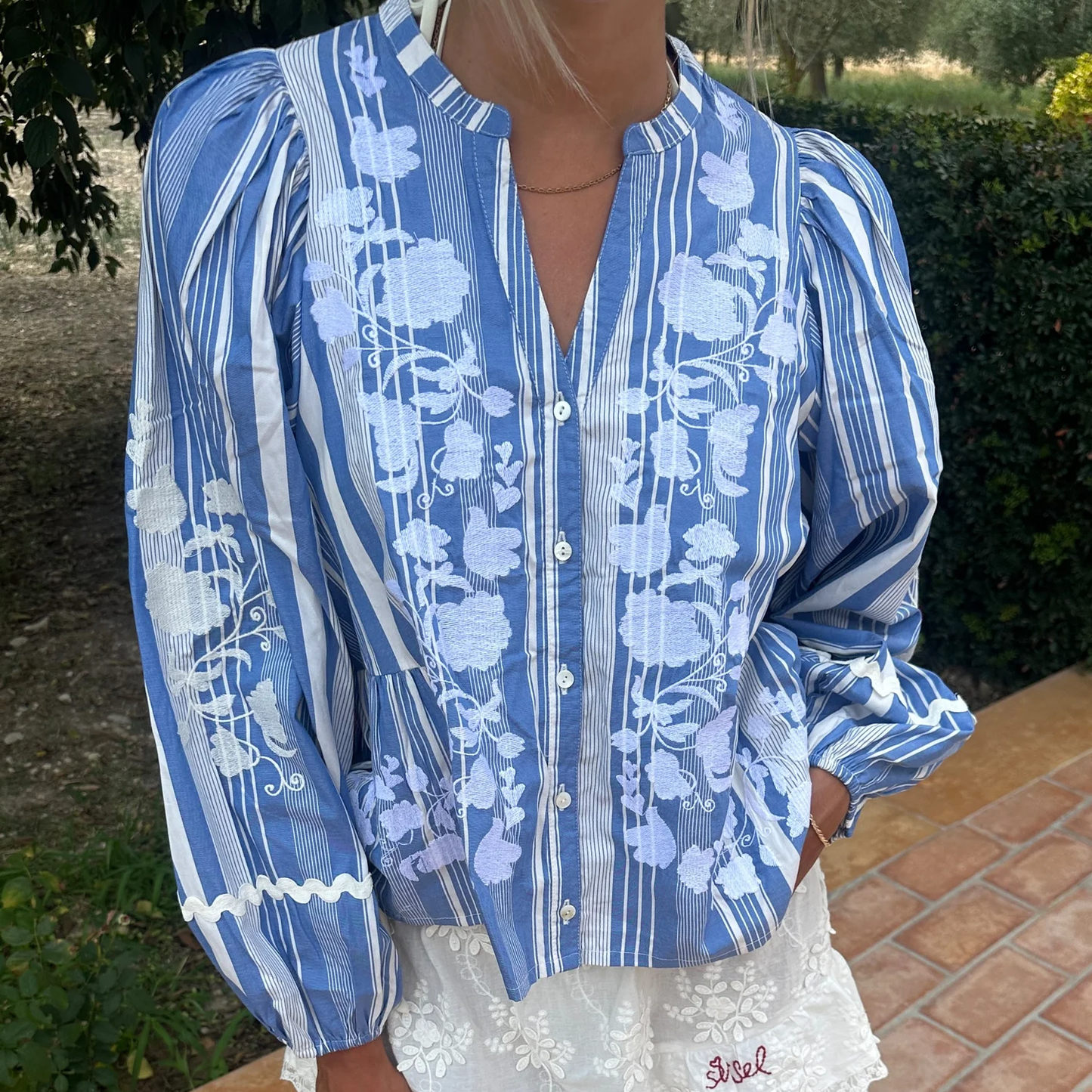 Sissel Edelbo Juliane Top, Blue Stripes