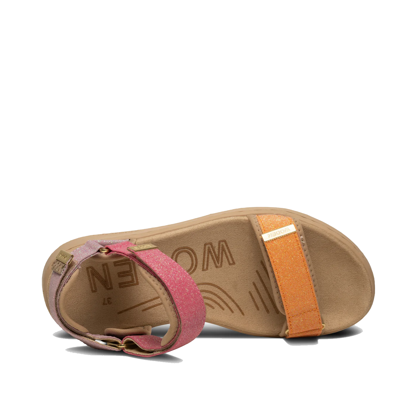 Woden Sandal Line Glitter, Orange Multi