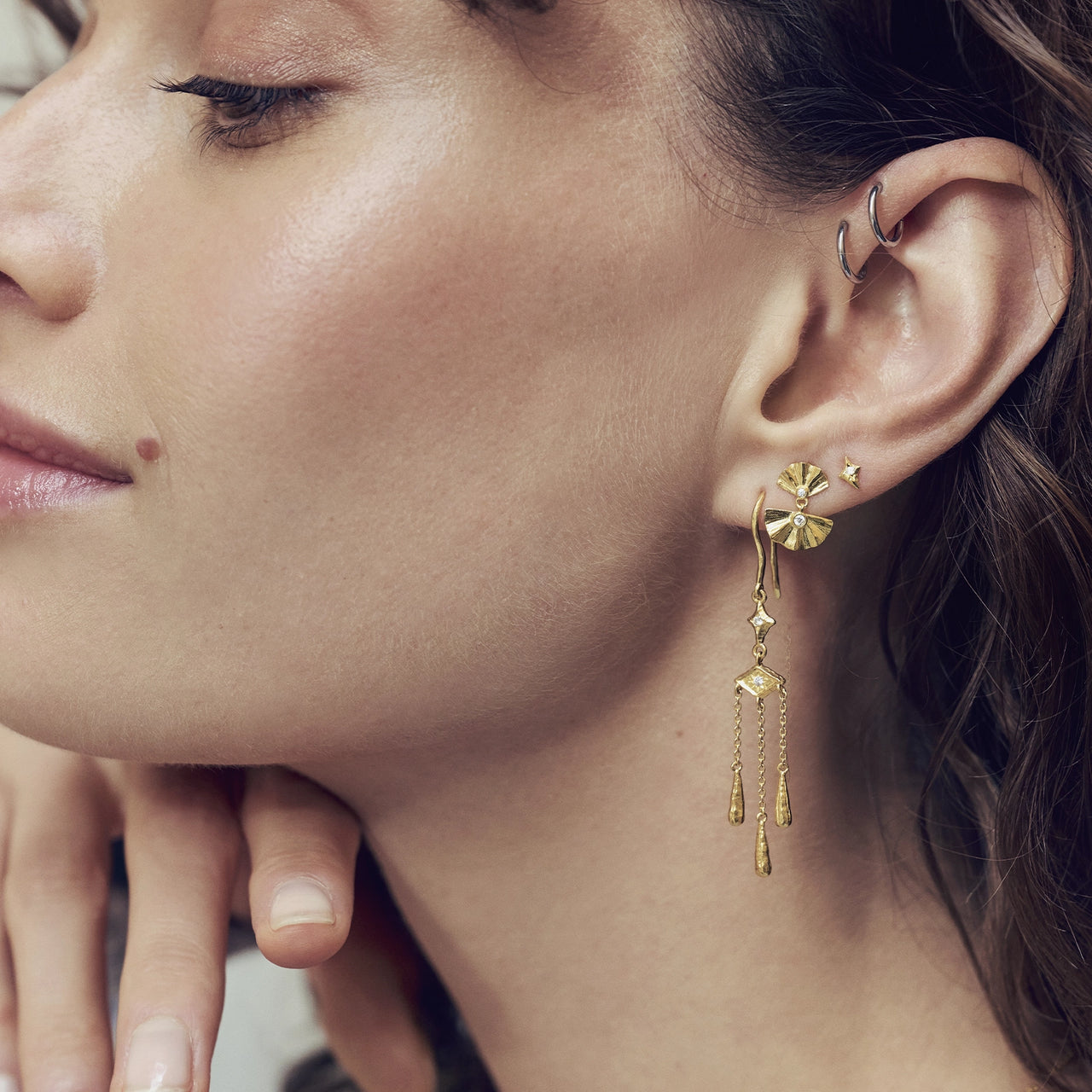 Maanesten 10039A Odile Earrings, Forgyldt
