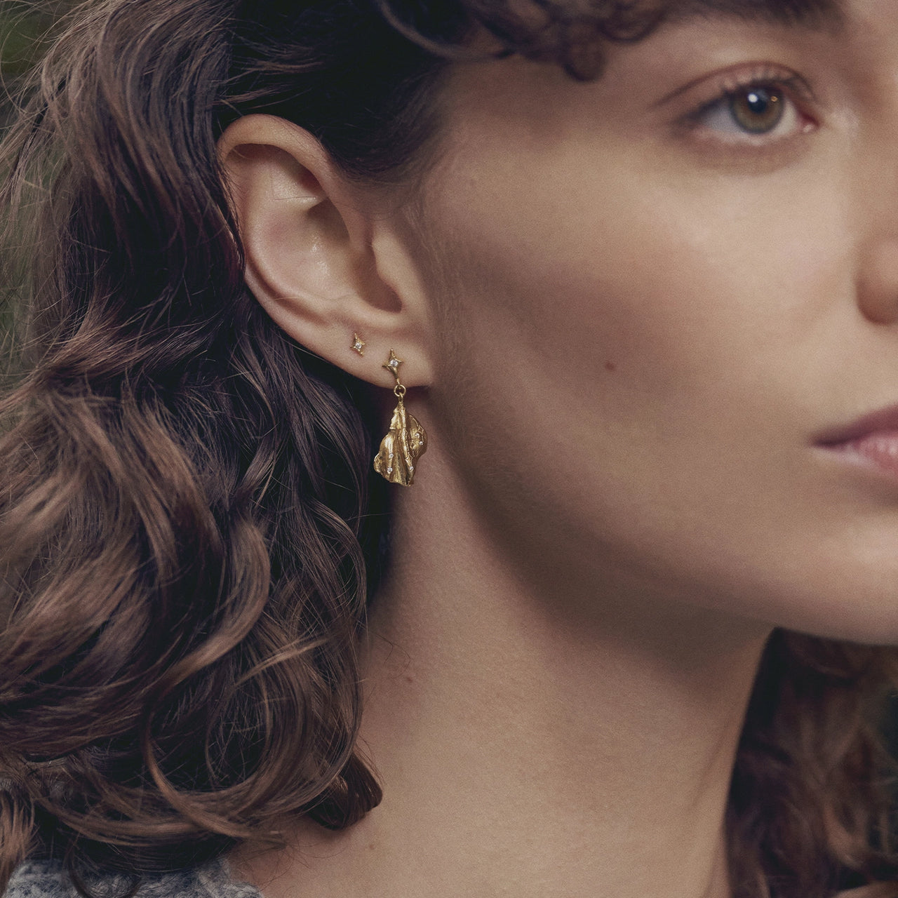 Maanesten 10047A Sylfide Earrings, Forgyldt