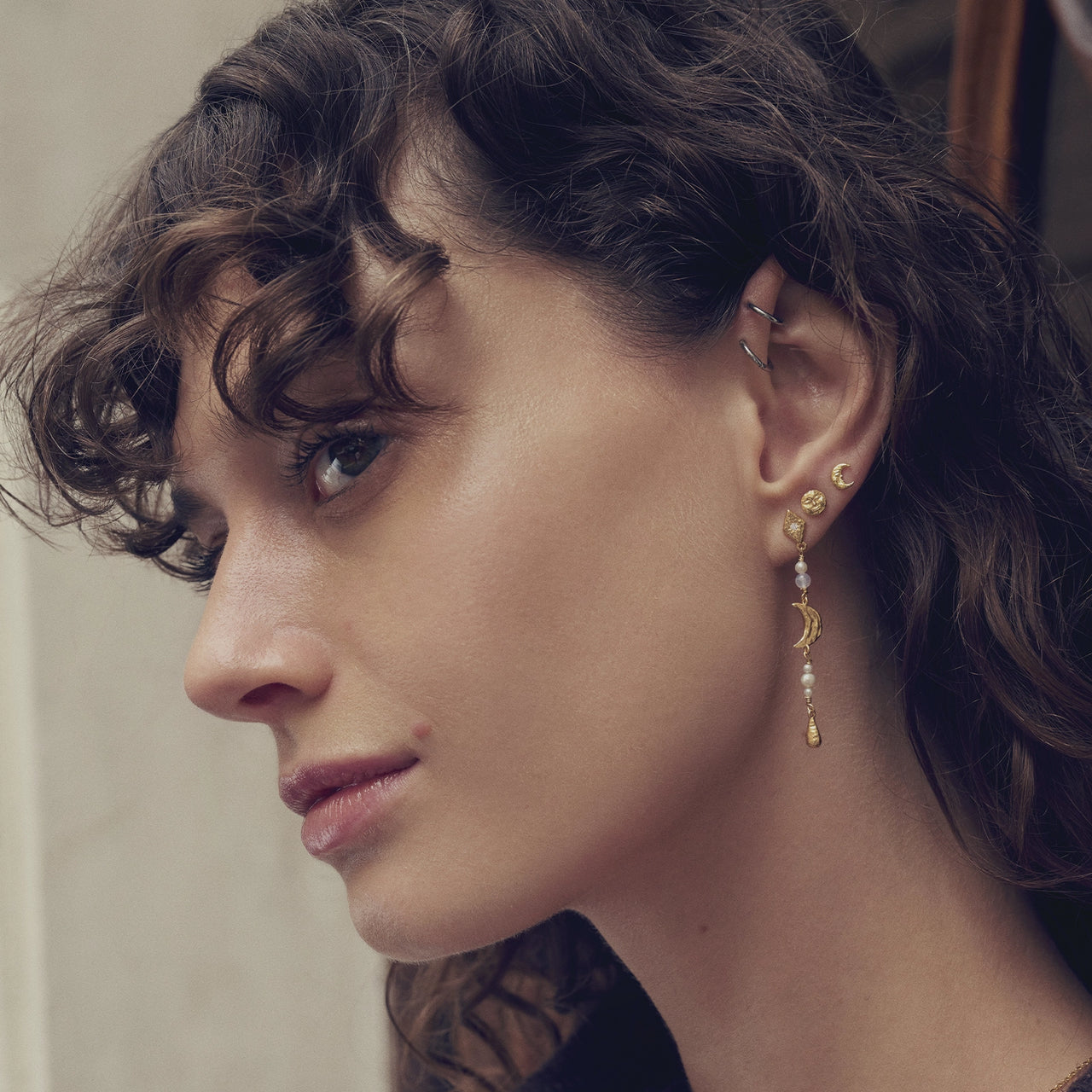 Maanesten 10033A Sissone Earrings, Forgyldt