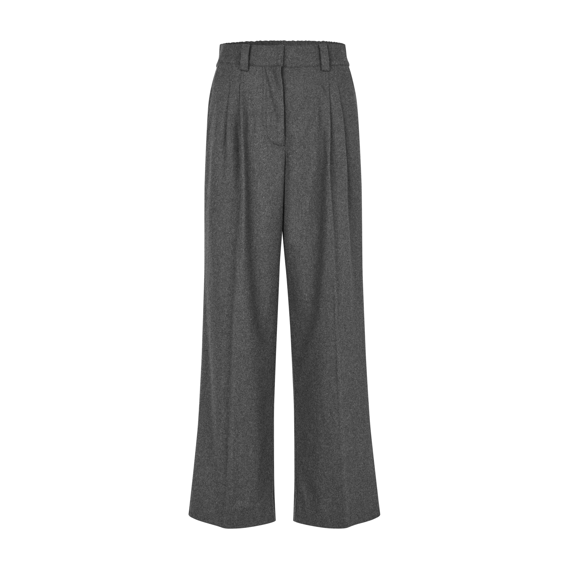 Second Female Milea Trousers, Dark Grey Melange