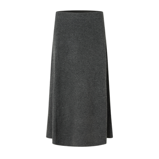 Second Female Neva Knit Skirt, Dark Grey Melange