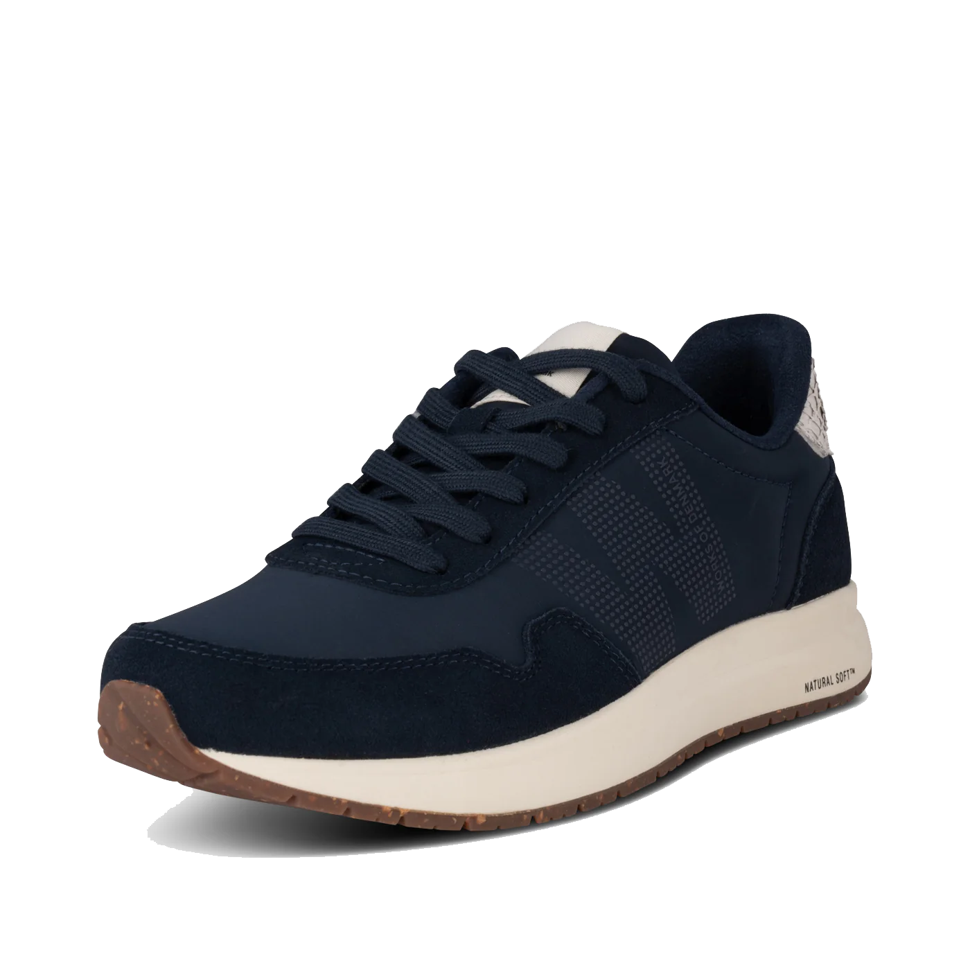 Woden Nora Natural Soft Sneakers, Navy