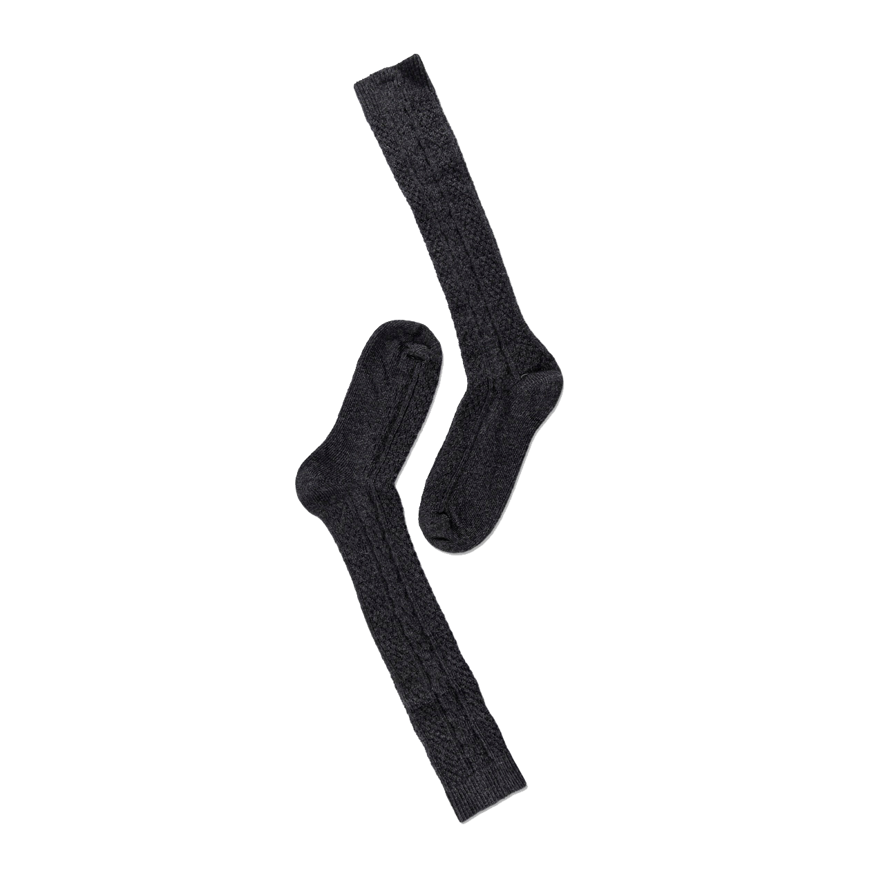 Note woman wool cable Knee High, Antracite