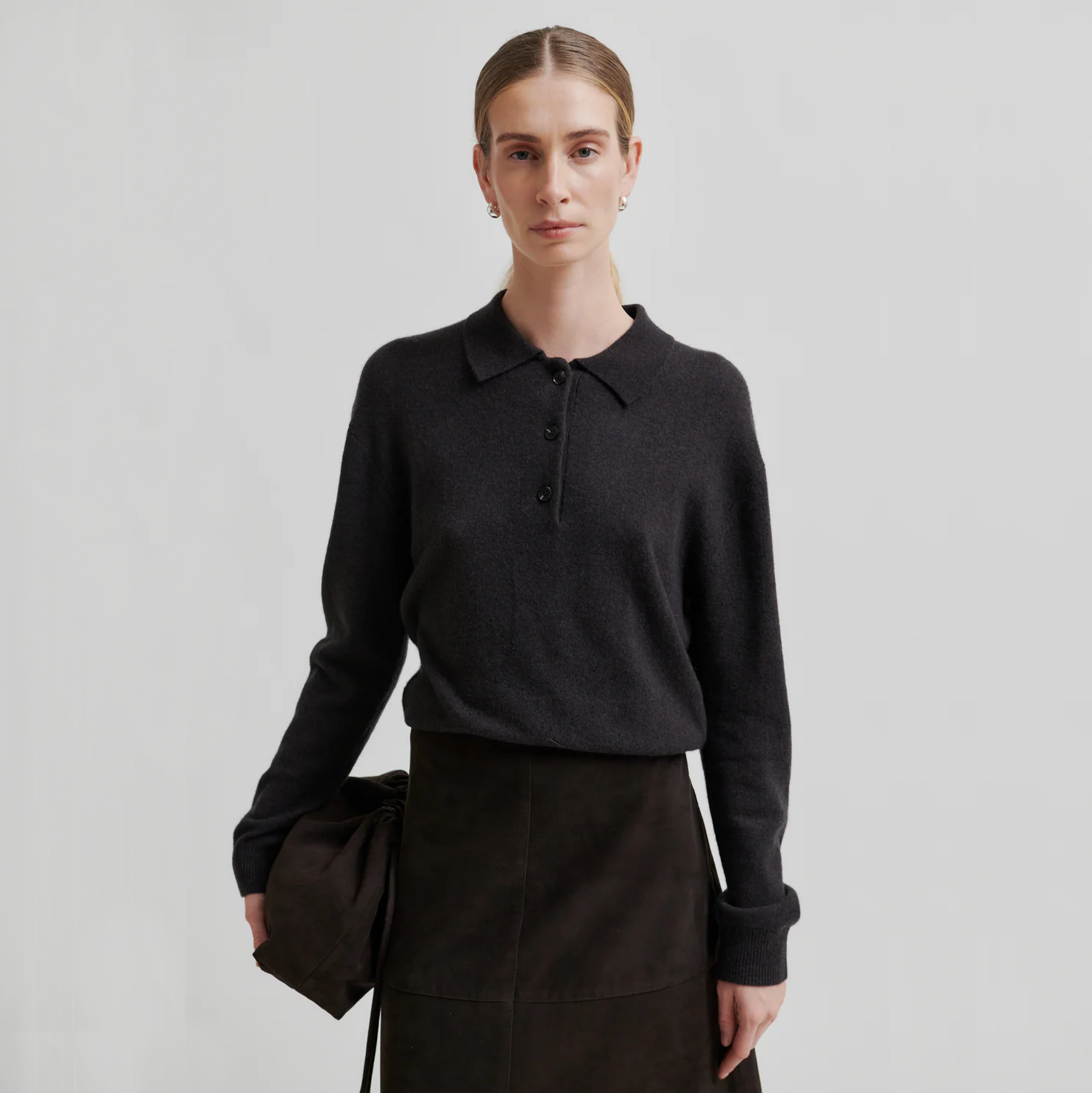 Second Female Vilena Knit LS, Chocolate Brown