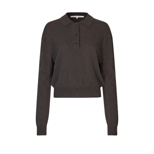 Second Female Vilena Knit LS, Chocolate Brown