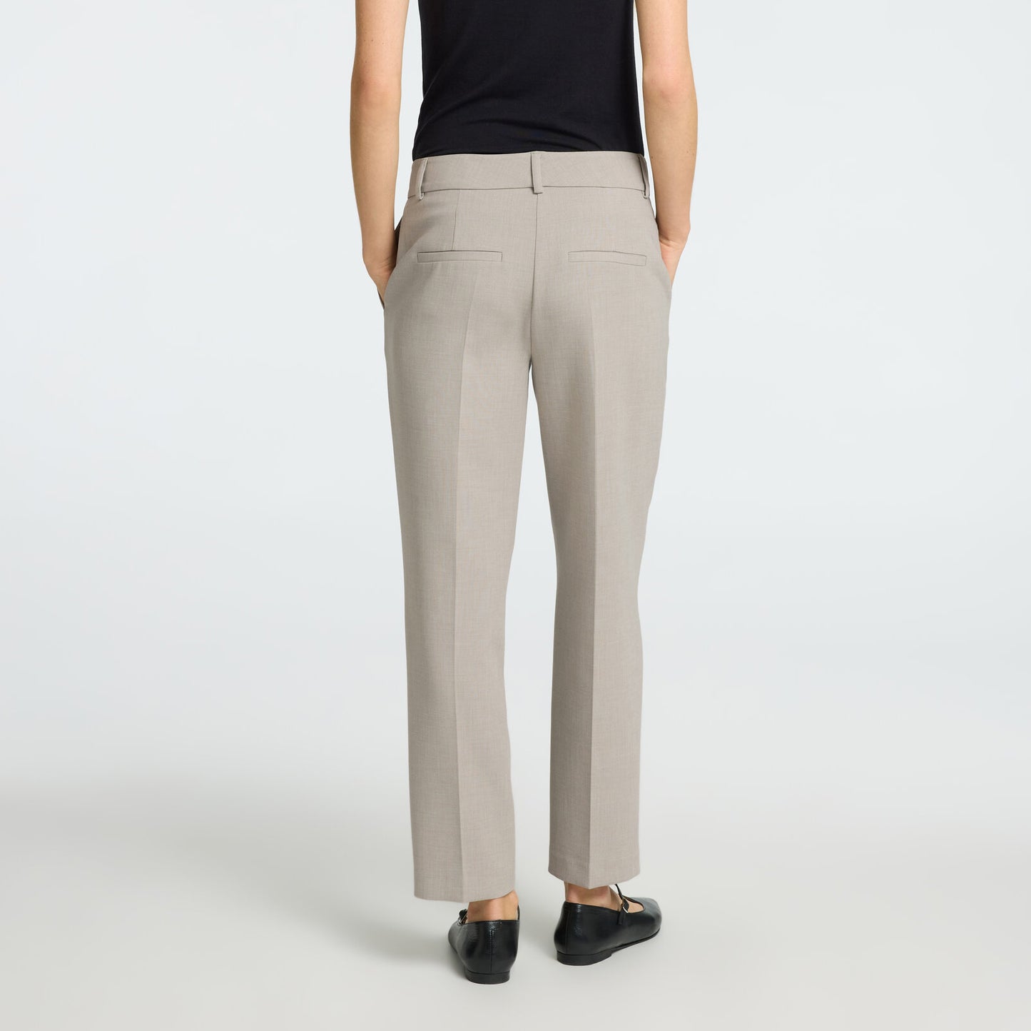 Selected Rita MW Cropped Pant, Island Fossil Melange