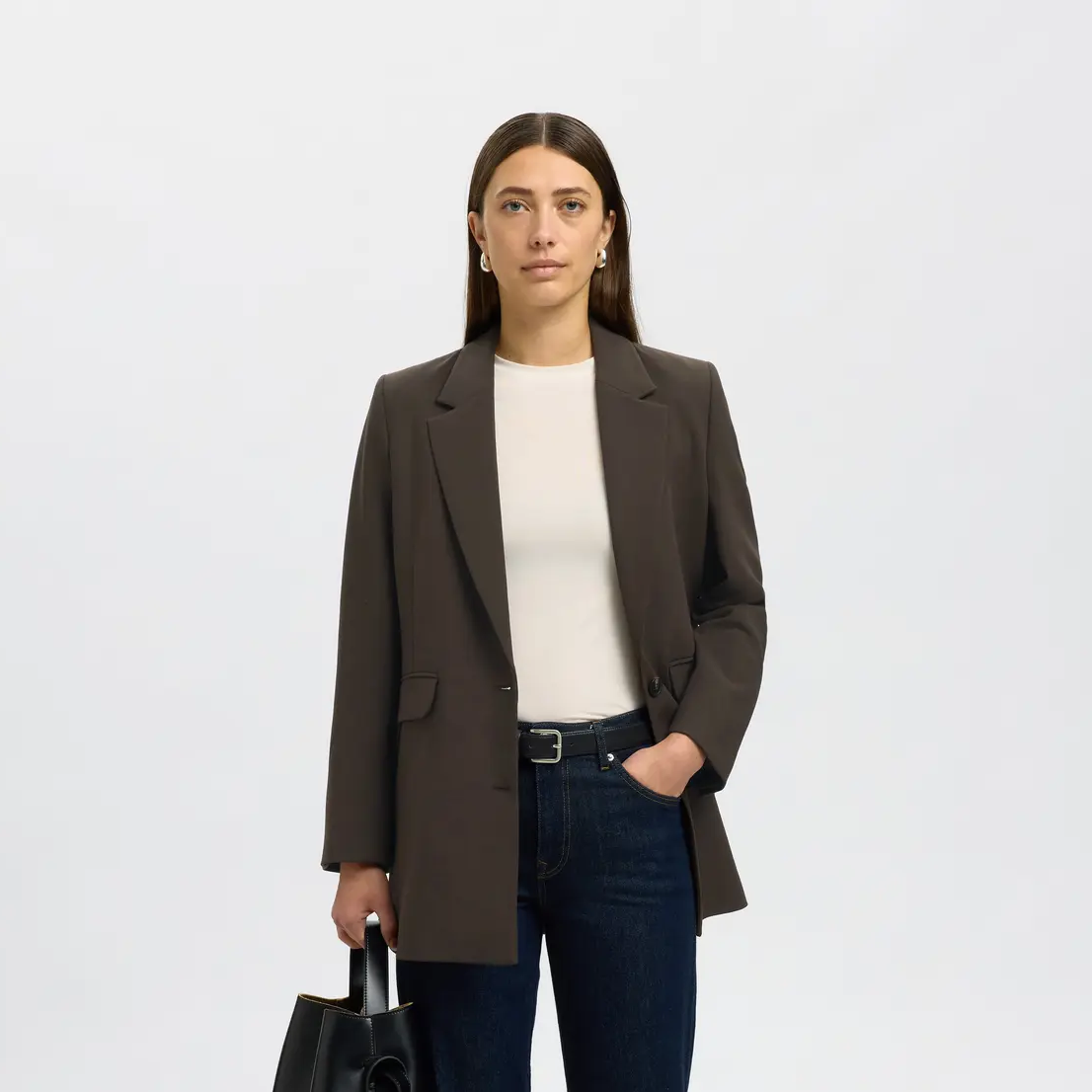 Selected Rita relaxed blazer, Delicioso Melange
