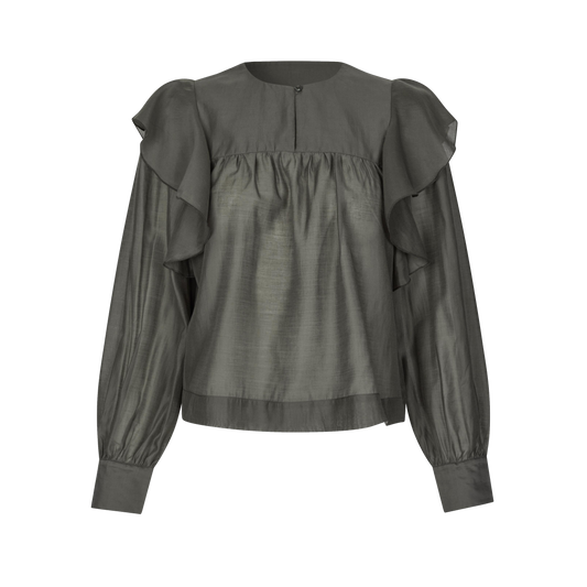 Second Female Dream Ruffle Blouse, Wren