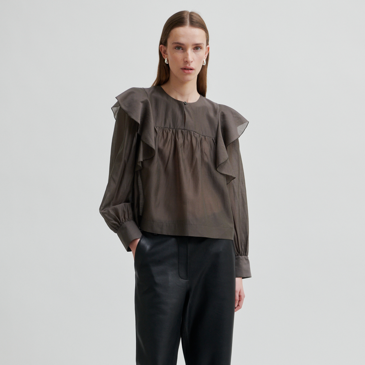 Second Female Dream Ruffle Blouse, Wren