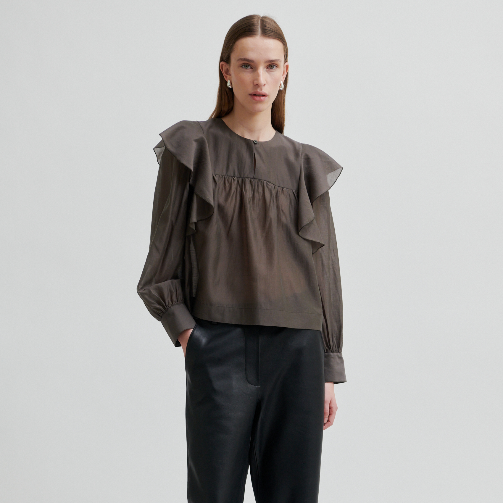 Second Female Dream Ruffle Blouse, Wren