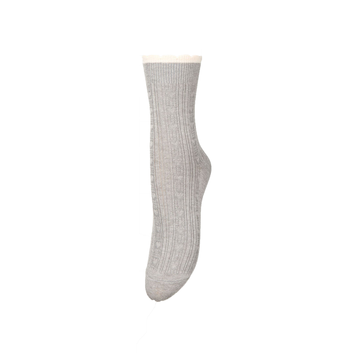 Beck Söndergaard Scallop Sock, Grey Melange