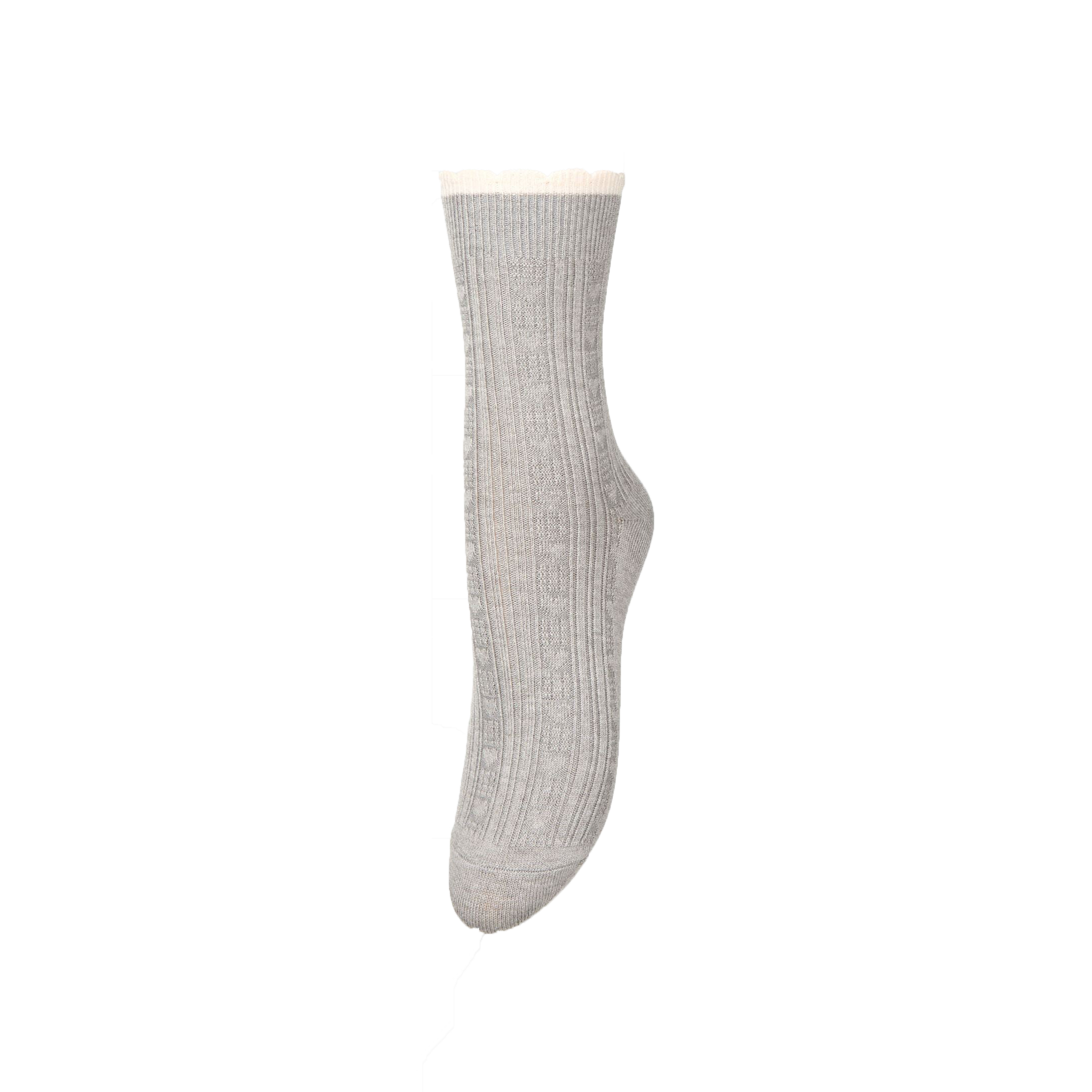 Beck Söndergaard Scallop Sock, Grey Melange