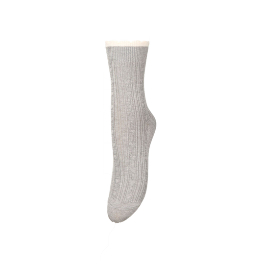 Beck Söndergaard Scallop Sock, Grey Melange