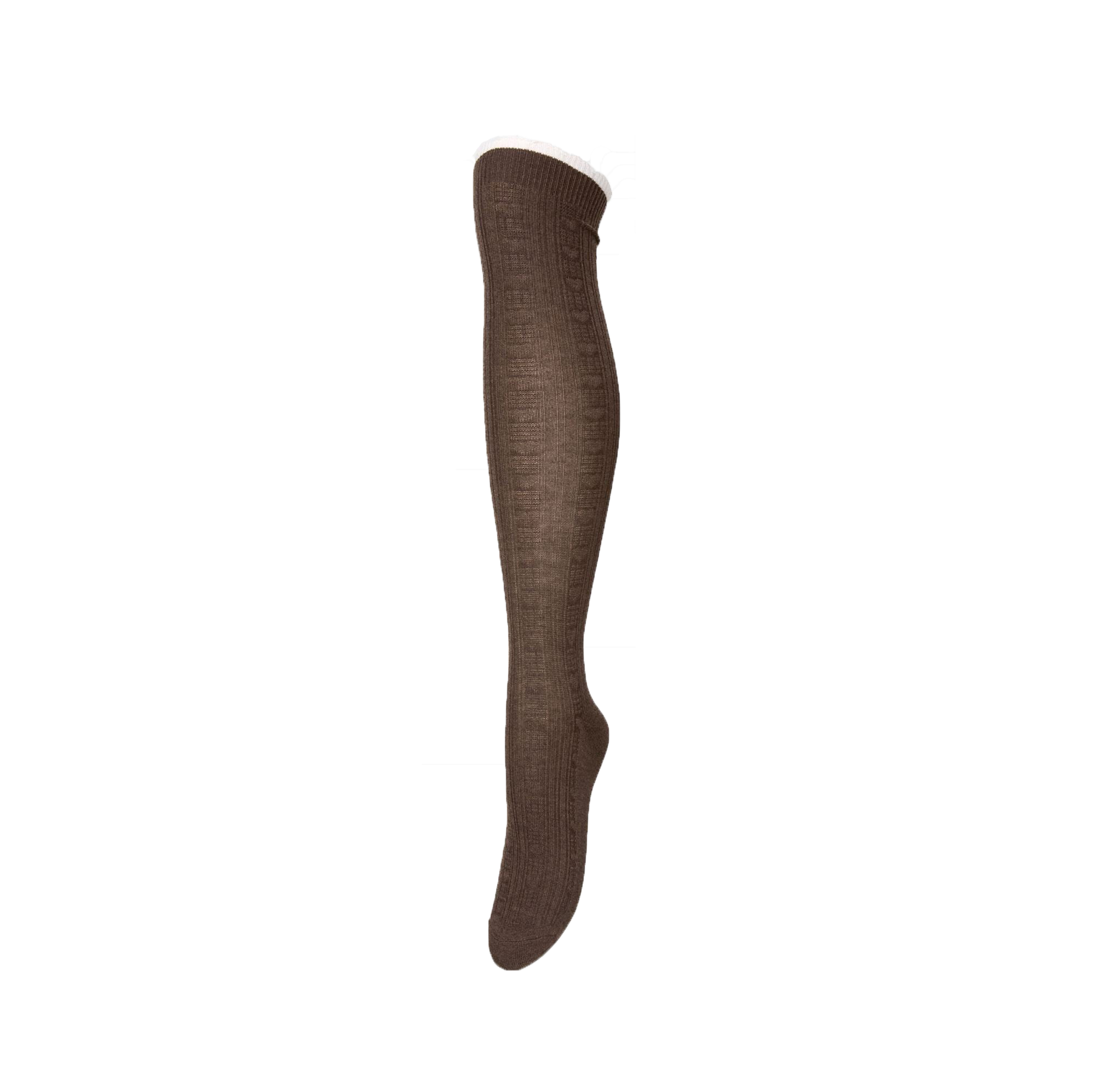 Beck Söndergaard Scallop Knee Sock, Brown Melange