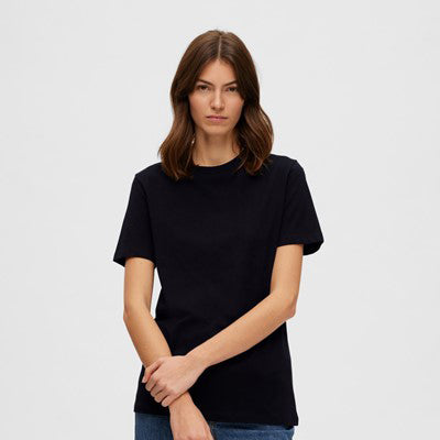 Selected Myessential O-Neck Tee, Black