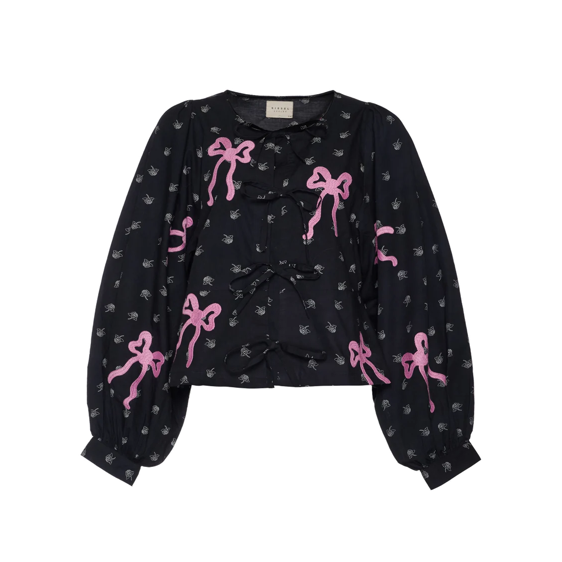 Sissel Edelbo Nicoline Top, Black w. Cyclamen Pink