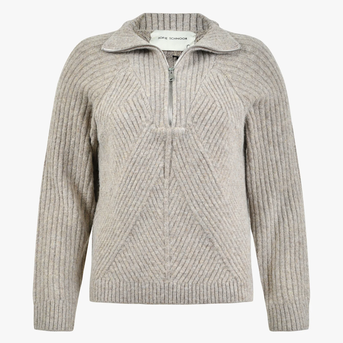 Sofie Schnoor Sweater med lynlås, Warm Grey