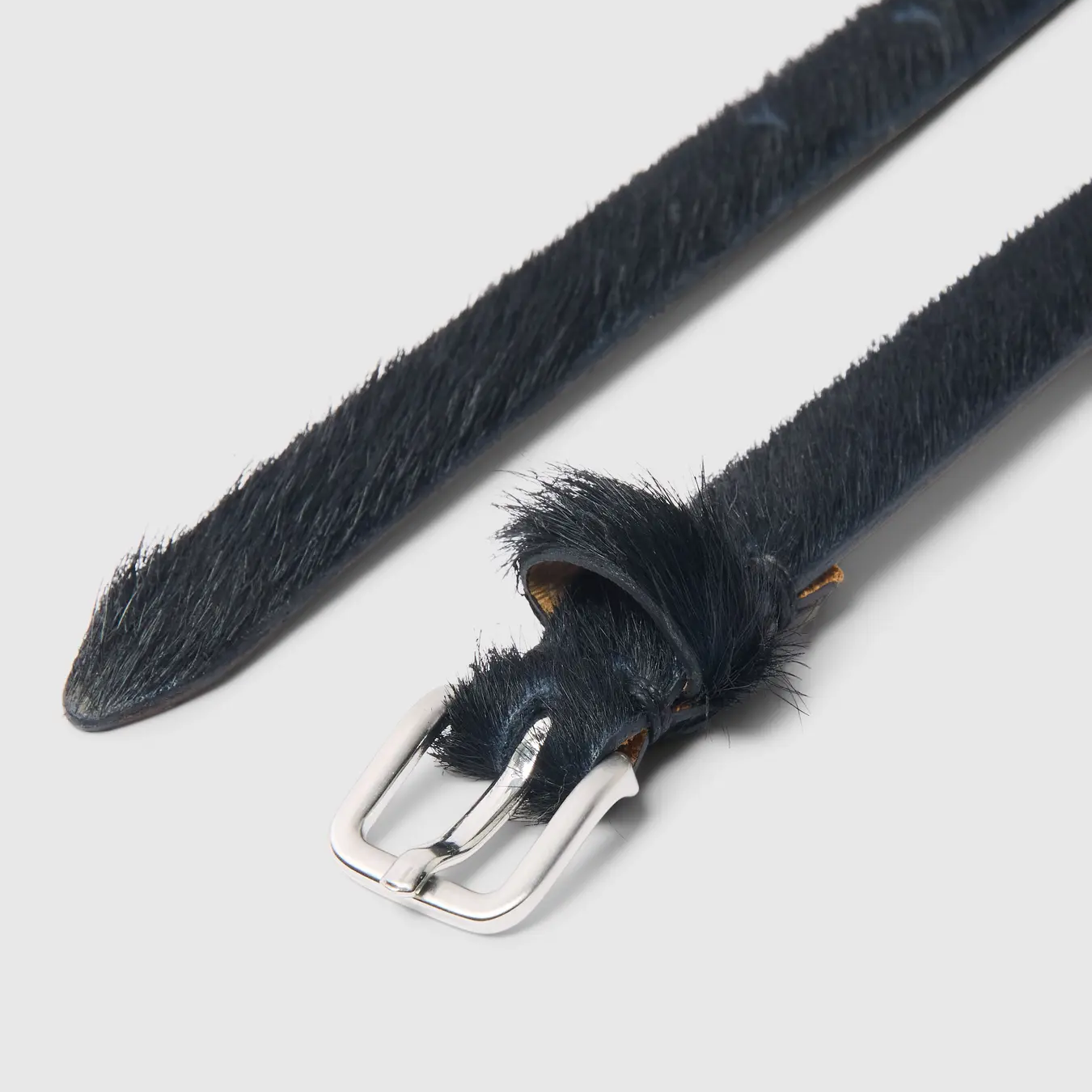 Selected Caroline Slim Cow Belt, Black