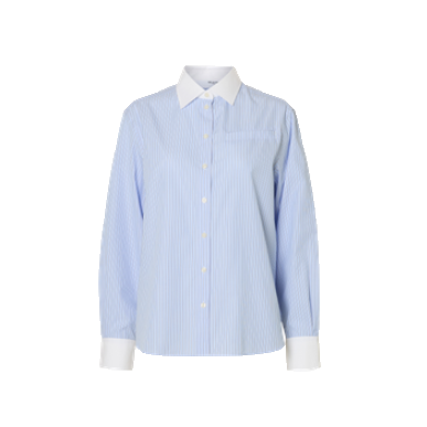 Selected Ilina Relaxed Contrast Shirt, Cashmere Blue/Stripes