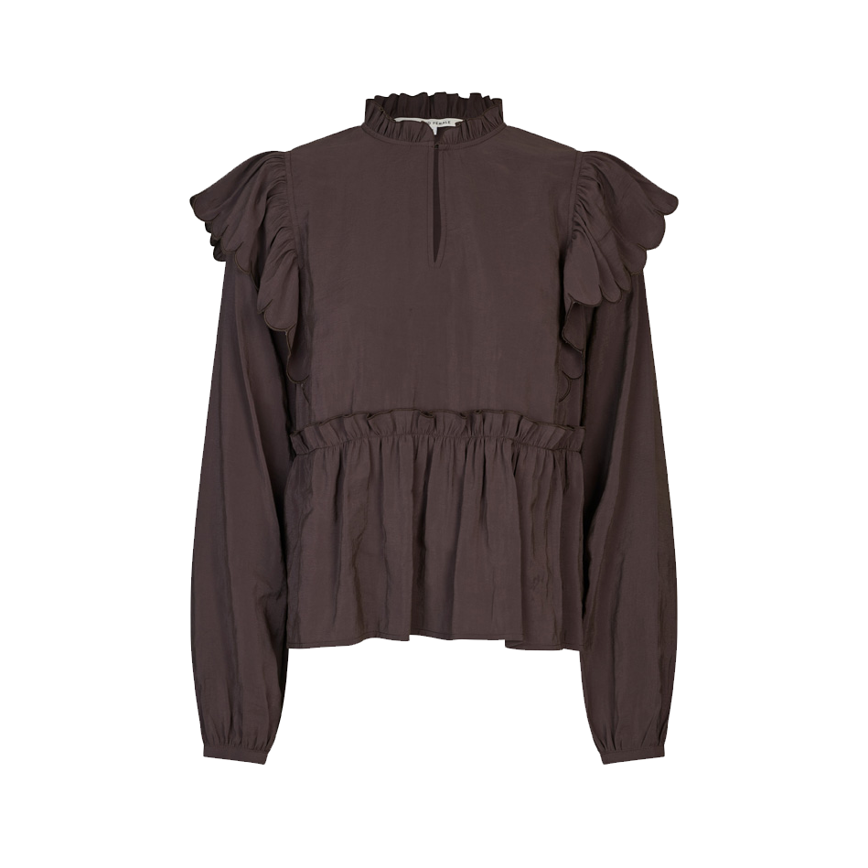 Second Female Terra Frill Blouse, Chocolate Plum