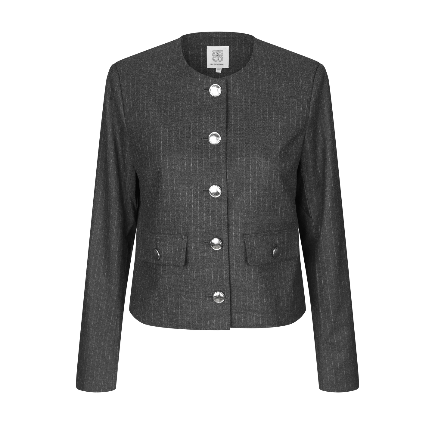 Second Female Wake Tailored Jacket, Dark Grey Melange