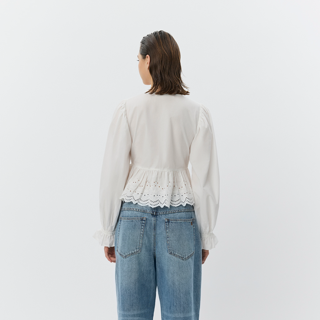 Sofie Schnoor Aria Broderie Anglaise Shirt, Off White