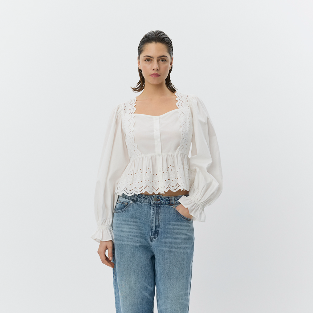 Sofie Schnoor Aria Broderie Anglaise Shirt, Off White